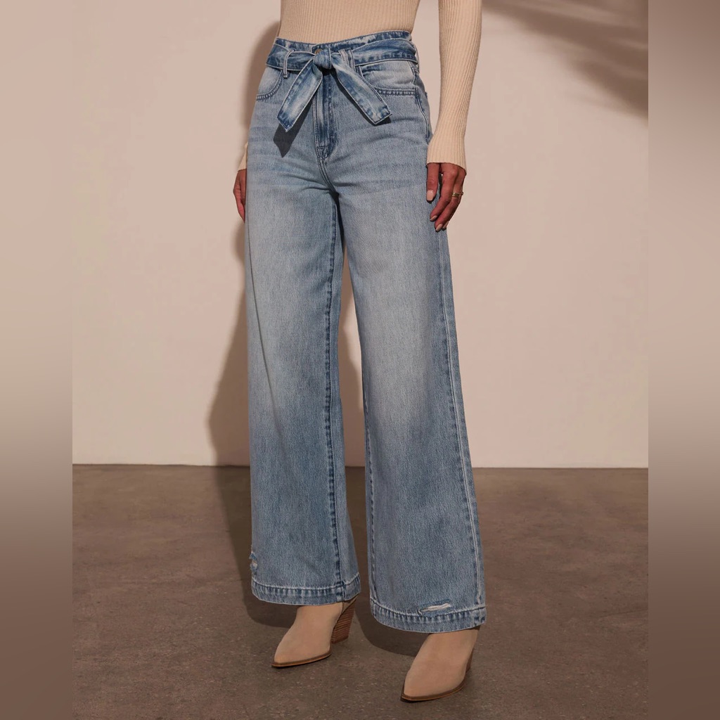 Roxanna Paper Bag Wide Leg Jeans